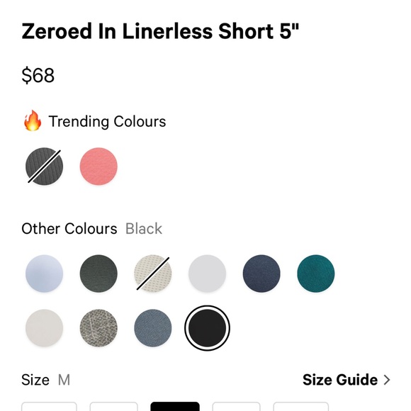 Lululemon Zeroed In Linerless Short 5” Medium Black - Picture 6 of 10